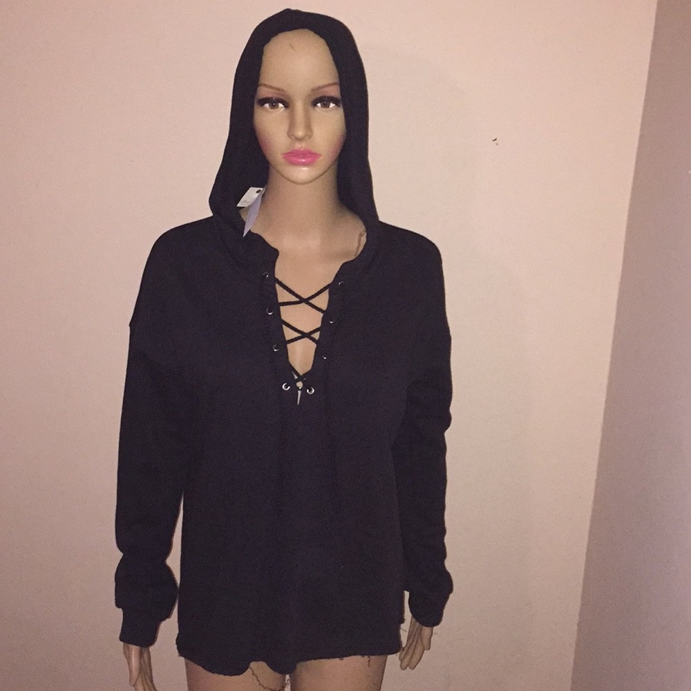 🇺🇸🇺🇸🇺🇸Lace up French terry hoodie 💥💥